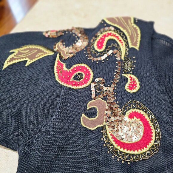 Women's Lindsey Blake Sequined Beaded Cardigan Size Large - Picture 7 of 7